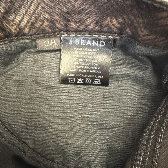 J Brand Women's Black Herringbone Skinny Leg Jeans Size 28 Grunge Goth Indie - Picture 8 of 13